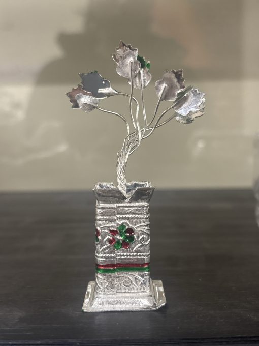 German silver Tulsi plant showpiece