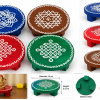 Hand-Painted Wooden Round Chowki / Bajot - Assorted Colours Hand-painted round wooden Chowki Bajot in assorted colours