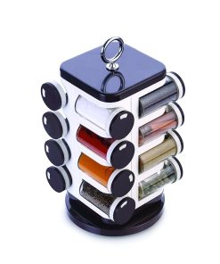 12 piece tiered masala spice container rack set for kitchen countertop