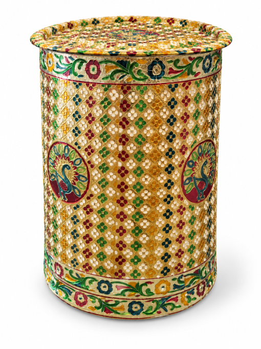 15L Stainless Steel Storage Container with Decorative Peacock Cover 15L stainless steel storage container with decorative peacock cover
