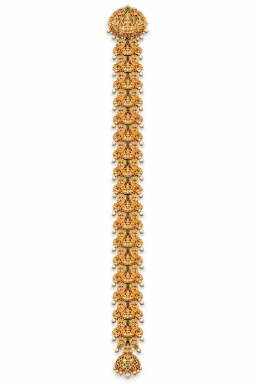 Antique Gold Lakshmi Temple Bridal Jadai Hair Jewellery – 60 cm Antique gold Lakshmi temple bridal jadai hair jewellery full length 60 cm