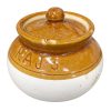 Round ceramic storage jar with lid 1 litre