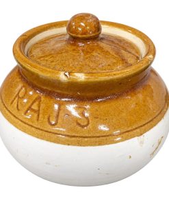 Round ceramic storage jar with lid 1 litre