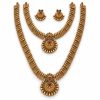 Antique Gold Leaf Chain Two-Layer Necklace Set with Teardrop Pendants & Earrings – 25 cm Antique gold leaf chain two-layer necklace set with teardrop pendants and earrings