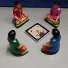 Carrom Board Game Clay Golu Doll Set – 4 Players Clay Carrom Board Golu doll set with four players for Navaratri Kolu