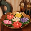Floating Lotus LED Water Sensor Diya – Single Piece Assorted Multicolour floating lotus LED water sensor diya assorted colours for Diwali urli decor