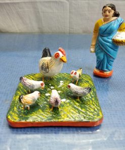 Traditional Hen Kozhi clay Golu doll set for Navaratri Kolu