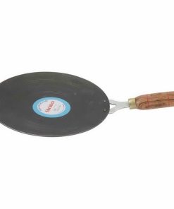 Iron Concave Dosa Tawa with Wooden Handle 11 Inch