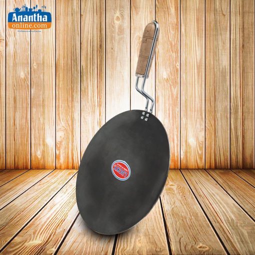 Iron Dosa Tawa with Wire Wooden Handle – 12 Inch 12 inch iron dosa tawa with wire wooden handle