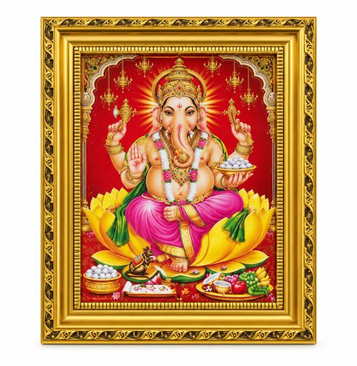 Lord Ganesha Framed God Photo 26 x 20 cm
