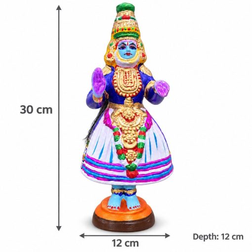 Lord Krishna Tanjore Thalayatti Pommai dimensions 30 by 12 by 12 cm