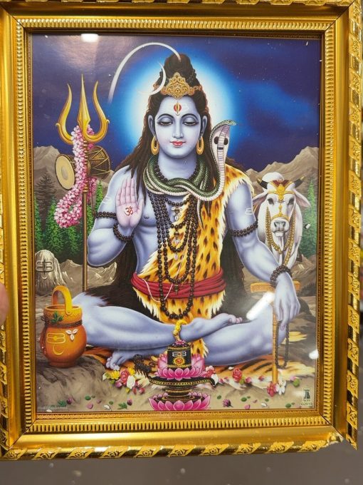 Lord Shiva Framed God Photo 33 x 26 cm
