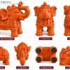 Large Orange Ornate Elephant Statue – 45 cm Large orange ornate elephant statue shown from seven angles with dimensions 45 x 20 x 35 cm