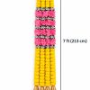 Pink and Yellow Artificial Flower Garland with Gold Bells – 7 ft Pink and yellow gold-bell garland showing 7 ft 213 cm length