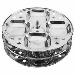 Sheeba Stainless Steel square idli stand with three detachable plates and 12 moulds