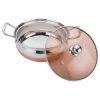 Open view of the SONU Stainless Steel and copper serving dish