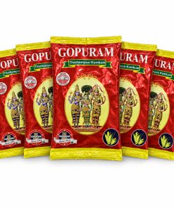 Five individual 40g Thazhampoo Kumkum powder packets on a white background