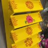 Yellow 7-Step Golu Stand with Kolam Designs – 63 × 30 × 28 cm Yellow Golu Stand – Actual Angled View captured from the actual product video