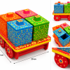 Hand-painted wooden cart spice box set with four colourful lidded containers