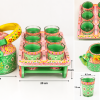 Hand-Painted Chai Glass Set with Decorative Jar and Tray Hand-painted chai glass set with decorative jar, six glasses and matching tray