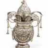 Silver-tone decorative pooja kalash alternate side view
