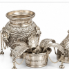 Silver-tone pooja kalash separated components