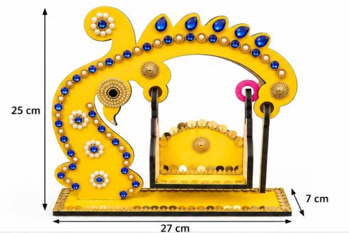 Decorative peacock jhula swing 27 cm width 25 cm height 7 cm depth