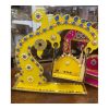 Yellow Peacock Decorative Jhula Swing with Blue Stones Yellow peacock decorative swing blue stone details