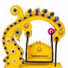 Yellow Peacock Decorative Jhula Swing with Blue Stones Peacock decorative jhula swing CS14207 white background