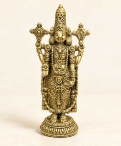 Gold-tone Lord Venkateswara statue, full view