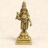 Pure brass Murugan statue with peacock, full view