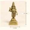 Pure Brass Murugan Statue with Peacock – 15 cm Pure brass Murugan statue measurement image showing approximately 15 cm height and 6 cm width