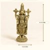 Pure Brass Lord Venkateswara Statue – 11 cm Pure brass Lord Venkateswara statue measurement image showing approximately 11 cm height and 4 cm width